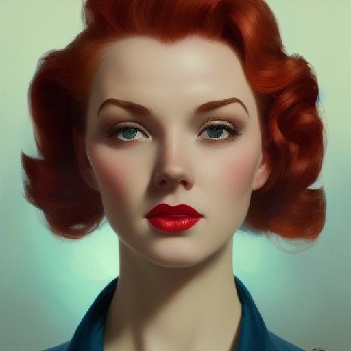 Elegant 1950s Redhead Beauty Queen