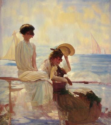Impressionist Summer Landscape with Children