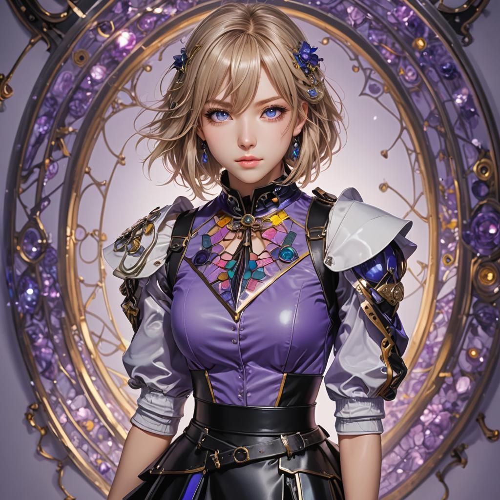 Violet Evergarden in Hyperrealistic Fashion Portrait
