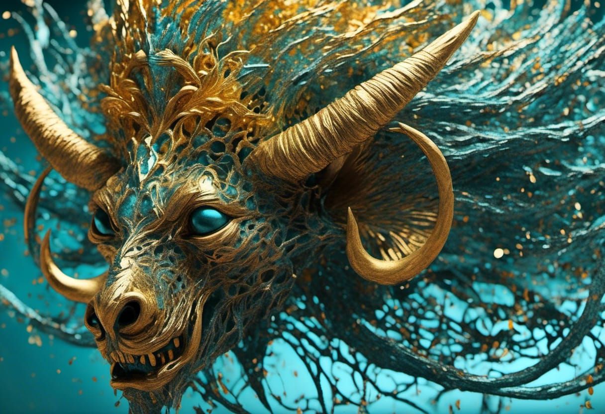 Ornate demonic goat head