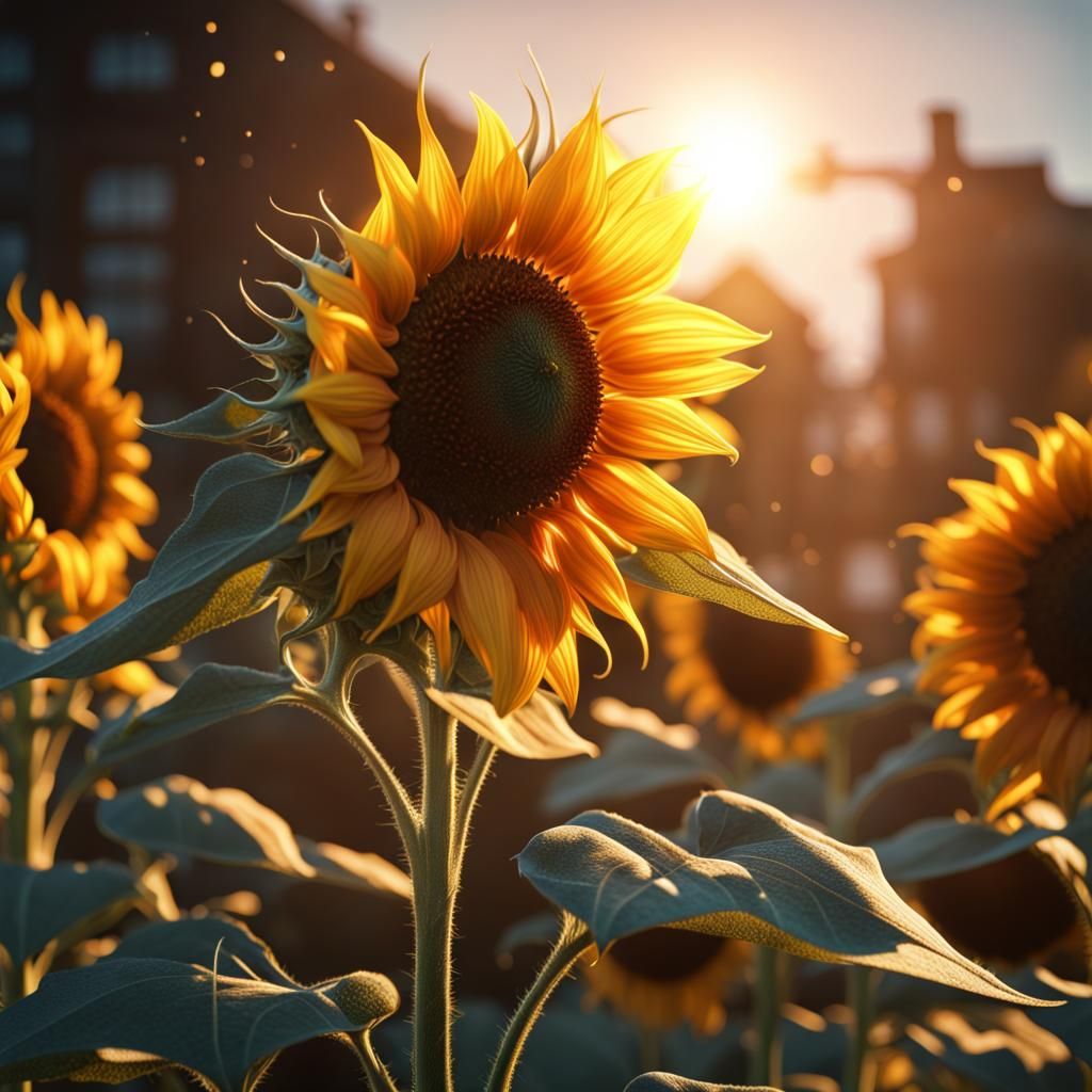 Vibrant Sunflower in Radiant Sunshine