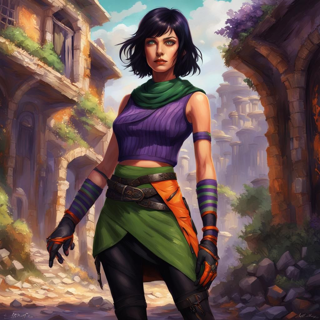 Fantasy Hunter in Deep, Vibrant Fantasy World