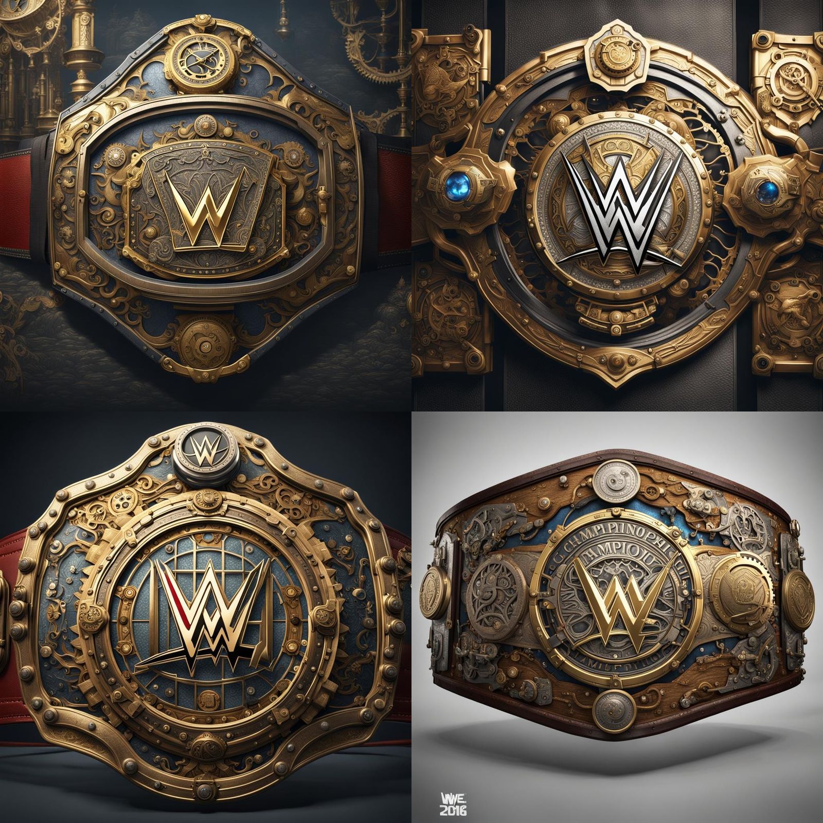 Steampunk WWE Championship Title Belt in Victorian Era Reali...