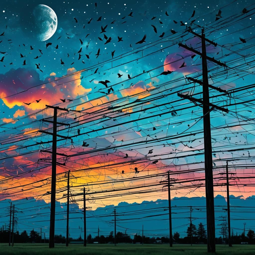 Cosmic Fragmentation in Vibrant Digital Collage