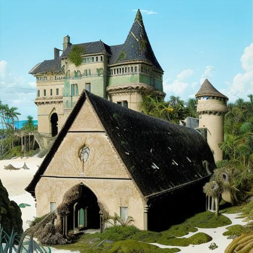 Masterpiece Beach Scene with Intricate Fine Details in Photo...