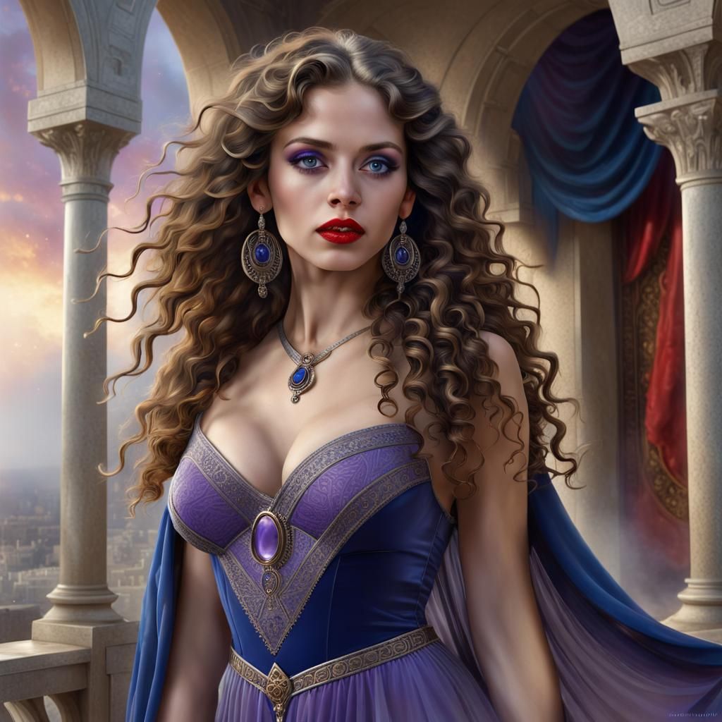Ethereal Fantasy Goddess in Dramatic Shrine Setting