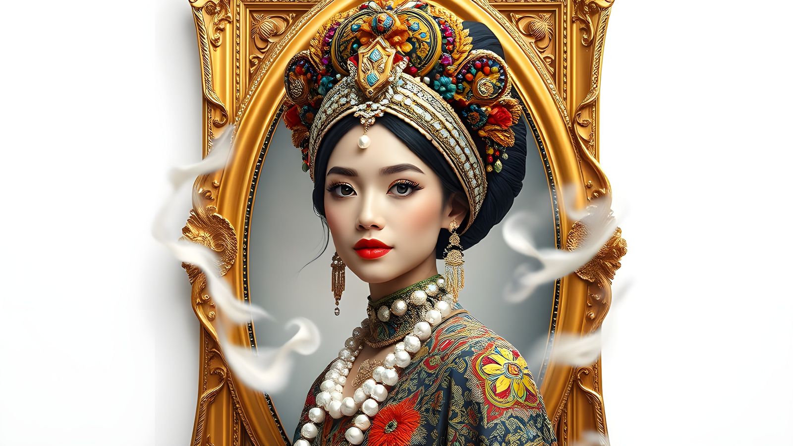 Ethereal Girl Portrait in a Whimsical Frame