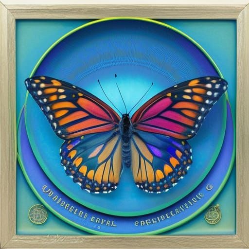 Vibrant Monarch Butterfly in Watercolor Botanical Illustrati...