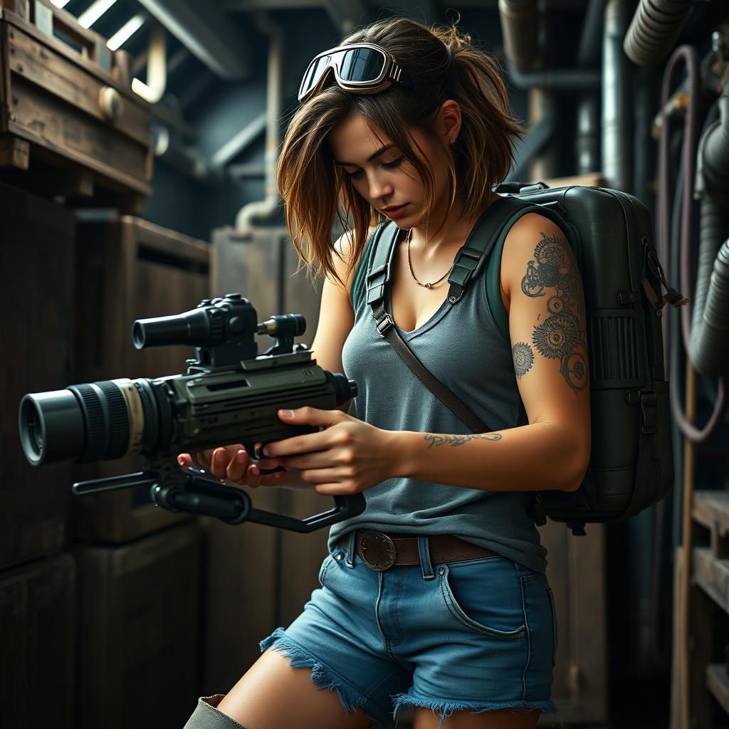 Cyberpunk Mechanic in Epic Cinematic Still