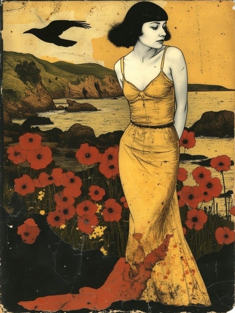 Golden Woman in Ecstatic Abstraction