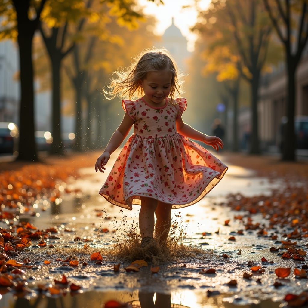 Joyful Polyglot Dances in Warsaw's Autumnal Landscape