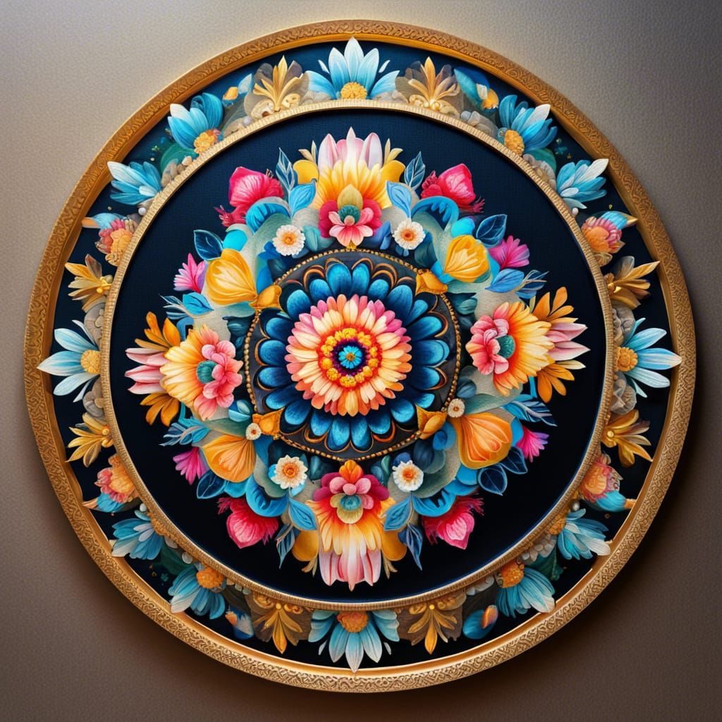 Baroque-Inspired Golden Mandala in Moonlight