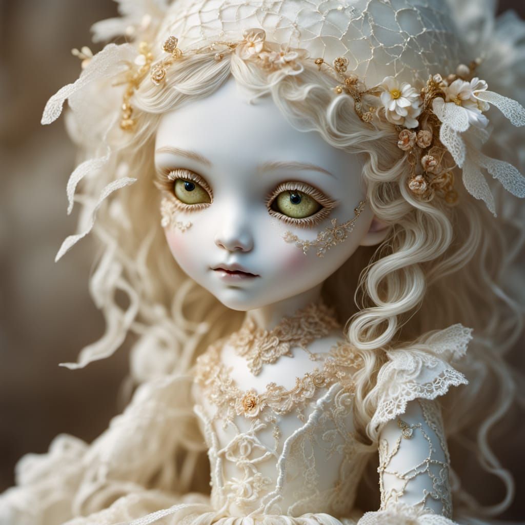 Ragged Ivory Doll in Vibrant Fantasy Illustration