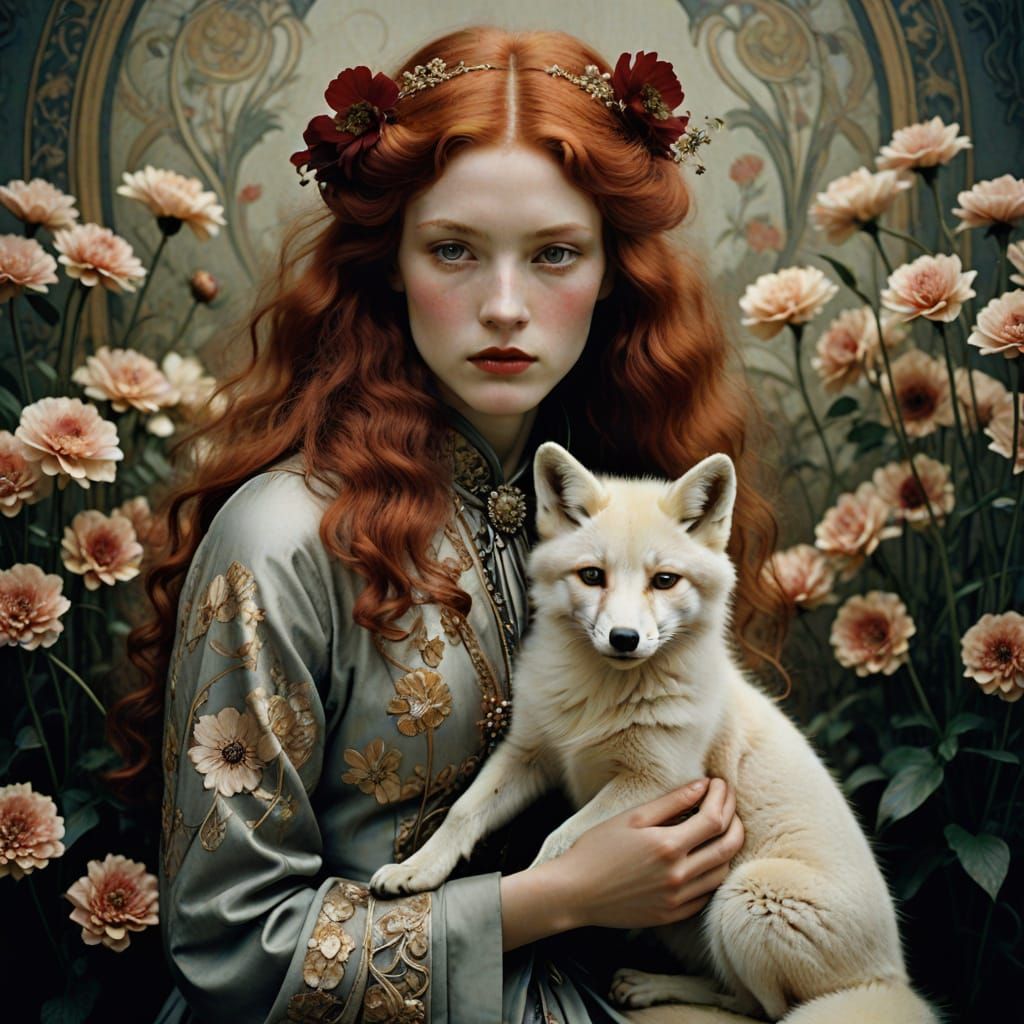 Elegant Winter Faye in Art Nouveau Style