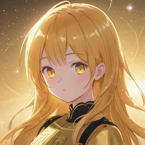 Anime Goddess in Golden Finery