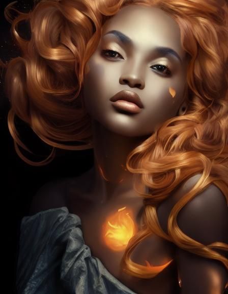 Surreal Bohemian Goddess in Golden Triadic Hues