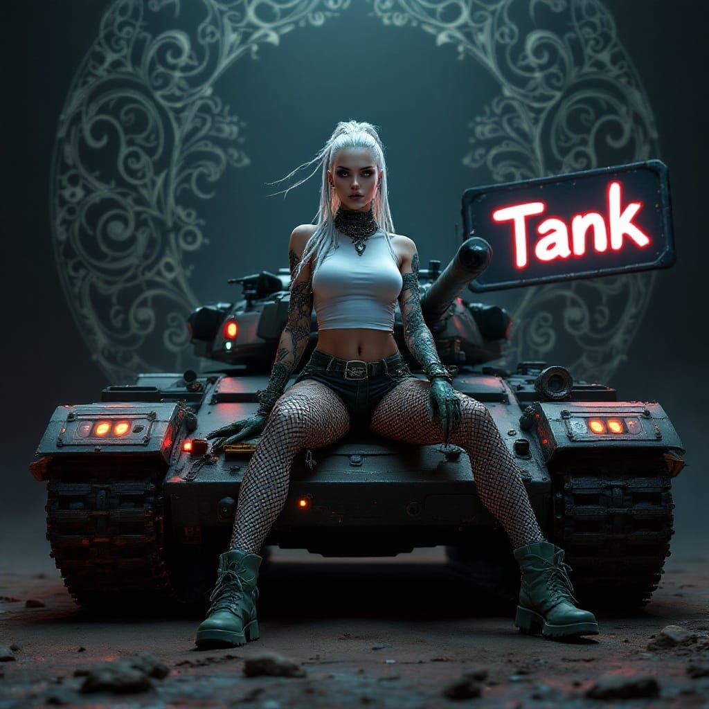Cyberpunk Goth Tankwoman Reveals Futuristic Armor