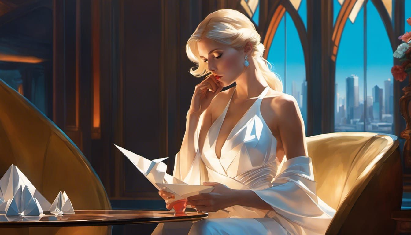 Julie; "Zzzzzzzz ..... what's that? Oh yes .... an origami l...