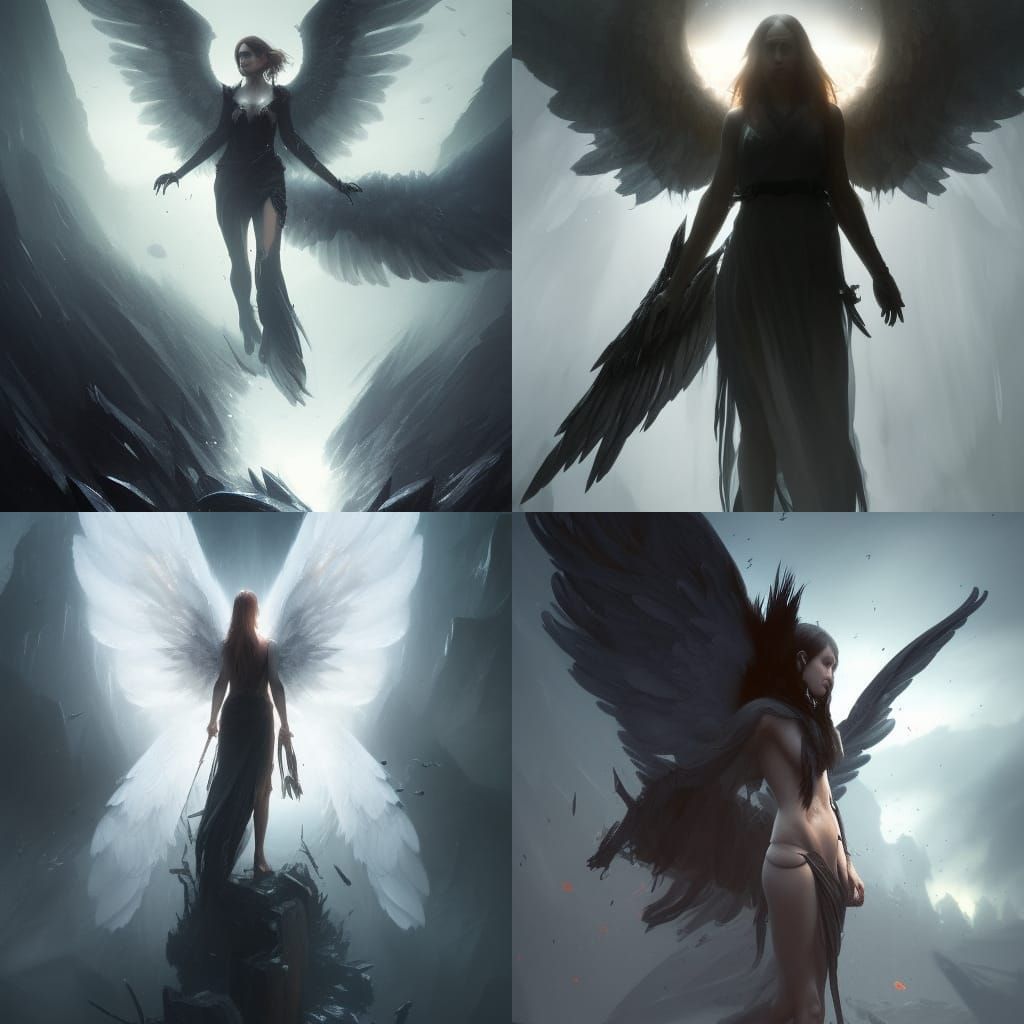 Majestic Angel in Dark Fantasy