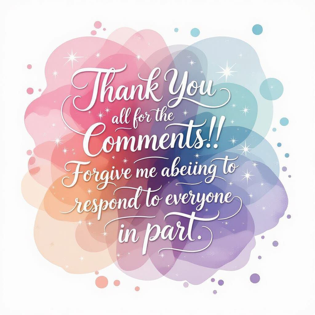 Elegant Calligraphy "Thank You" with Watercolor Splash