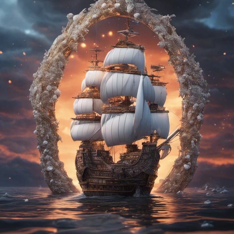 Diamond Pirate Ship: Jewelry Texture in Ultra Detail