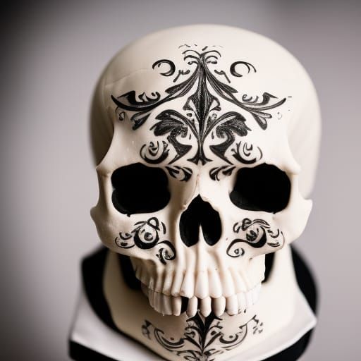 skull design on a wedding cake