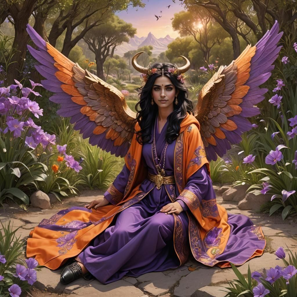 Guardian Angel of Taurus in Vibrant Hyperrealistic Style