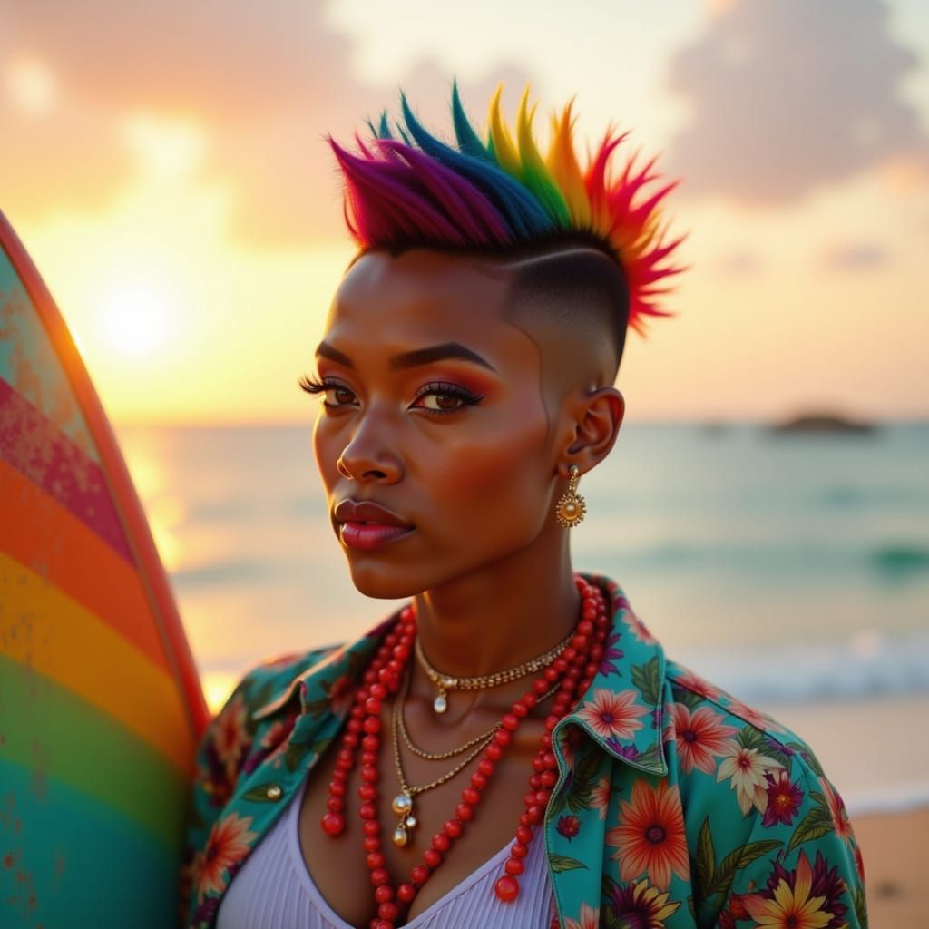 Rainbow Fauxhawk on Androgynous Pretty Boy