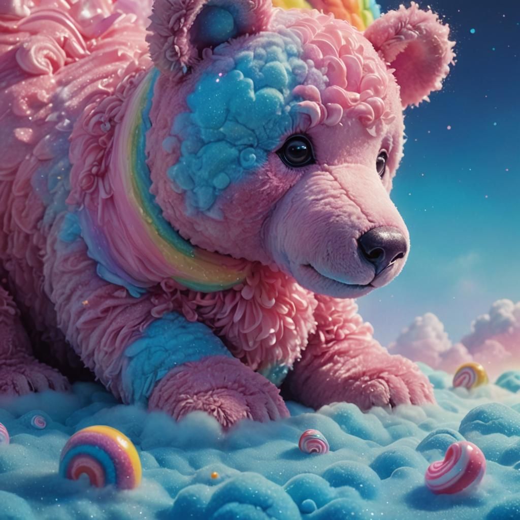 Whimsical Teddy in Pastel Paradise