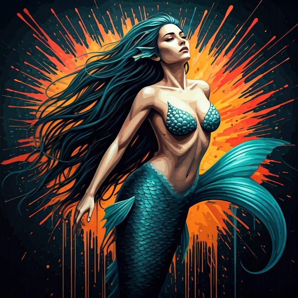 Mermaid Street Art Masterpiece