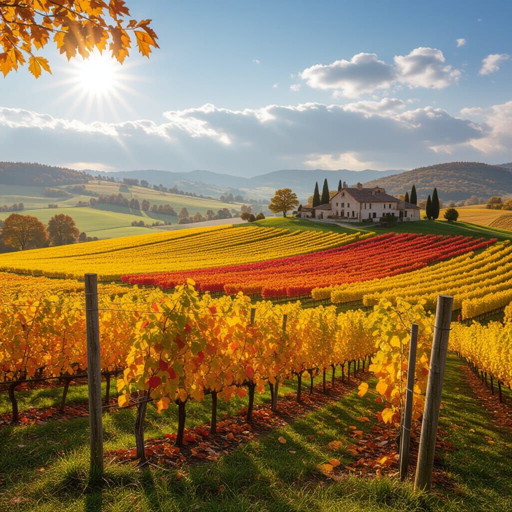 Typical Autumn Scene in Vibrant Colors