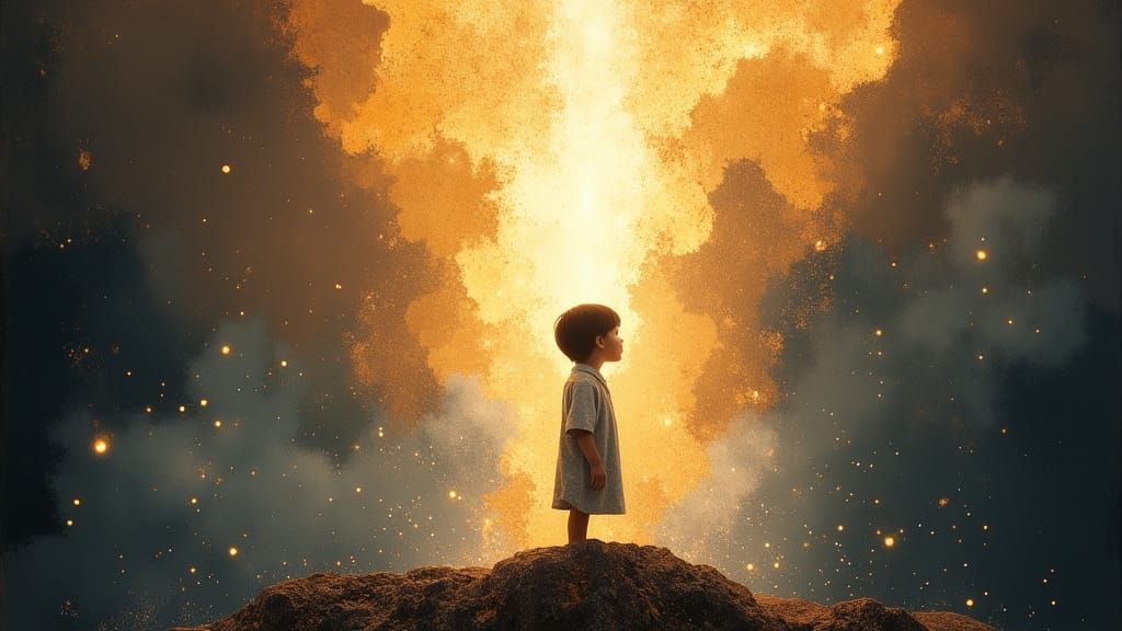 Divine Light Descends on Awestruck Child