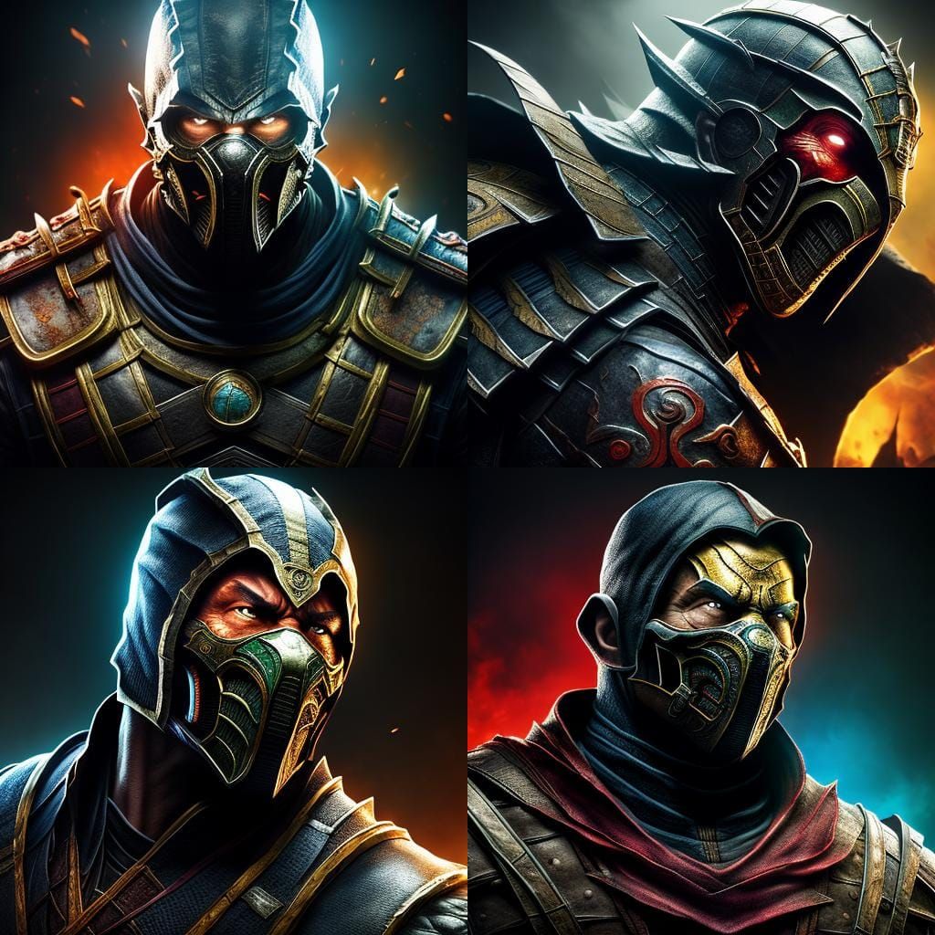 Hyperrealistic Portrait of Scorpion in Mortal Kombat