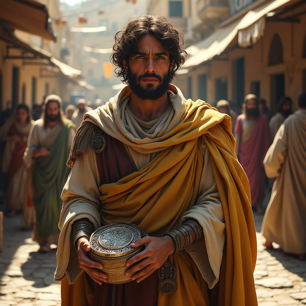 Dignified Man in Sunlit Ancient Jerusalem