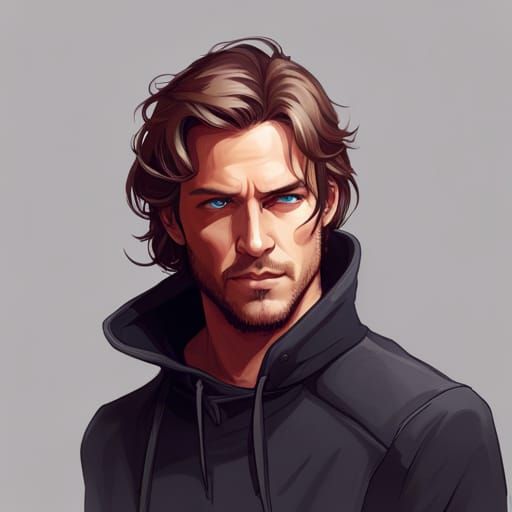 Hyperdynamic Male Portrait in Triadic Colors