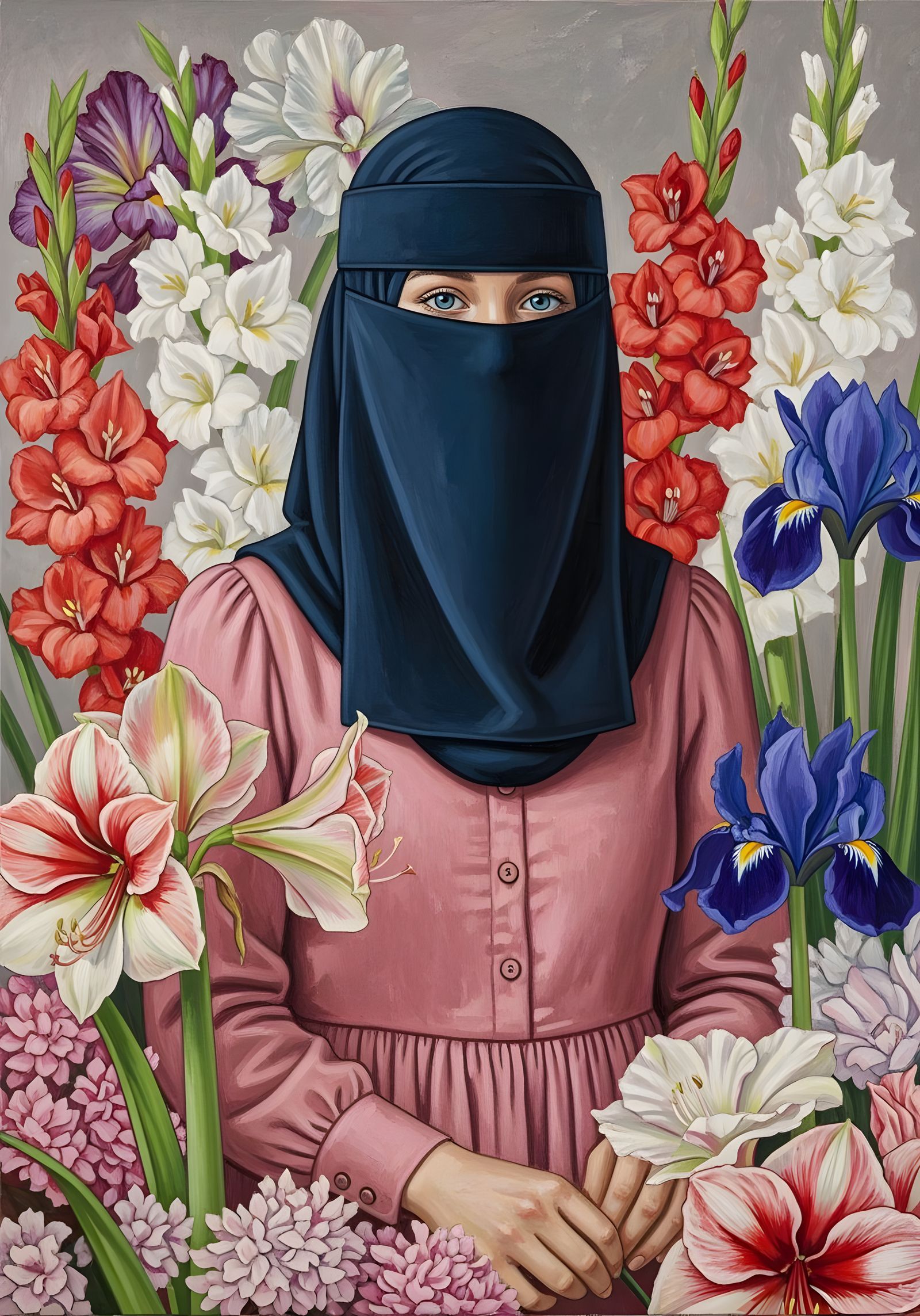 Swedish Niqabi Florist Among Colorful Blooms