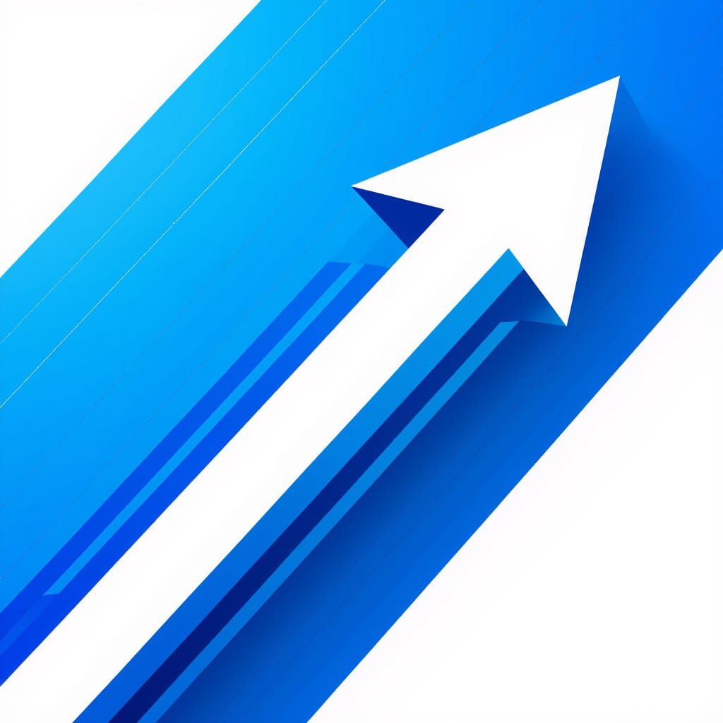 Minimalist Electric Blue Arrow Graphic Design