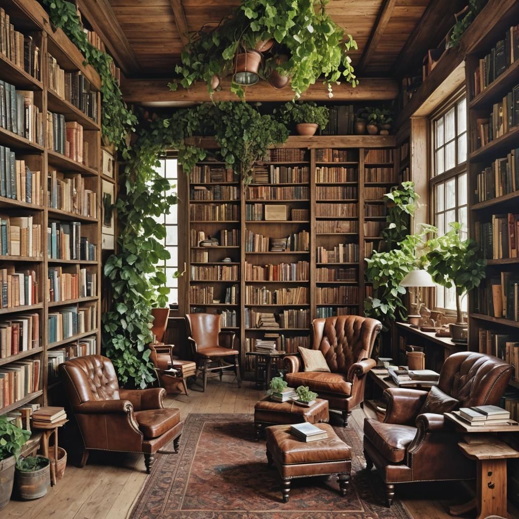 Cozy Book Haven in Rustic Style