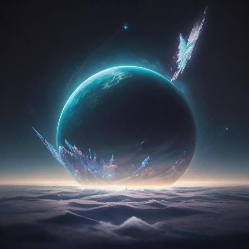 Ethereal Ballet in a Starry Cosmos: A Quantum Art Fusion