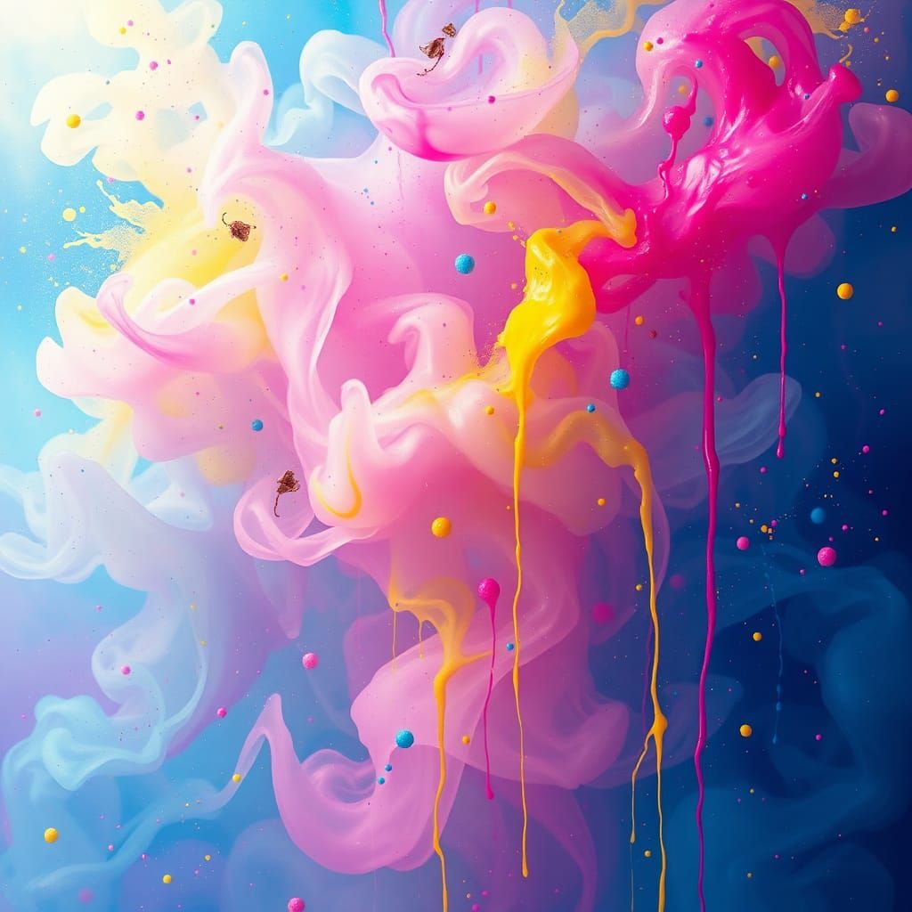 Dreamlike Misty Cityscape in Vibrant Graffiti Style