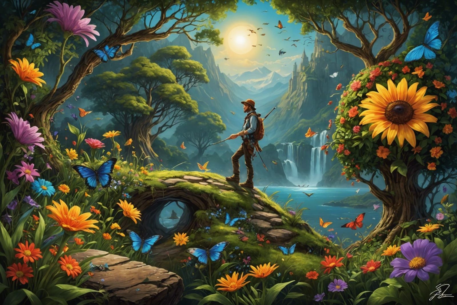 Surreal Dreamscape in Vibrant Digital Art