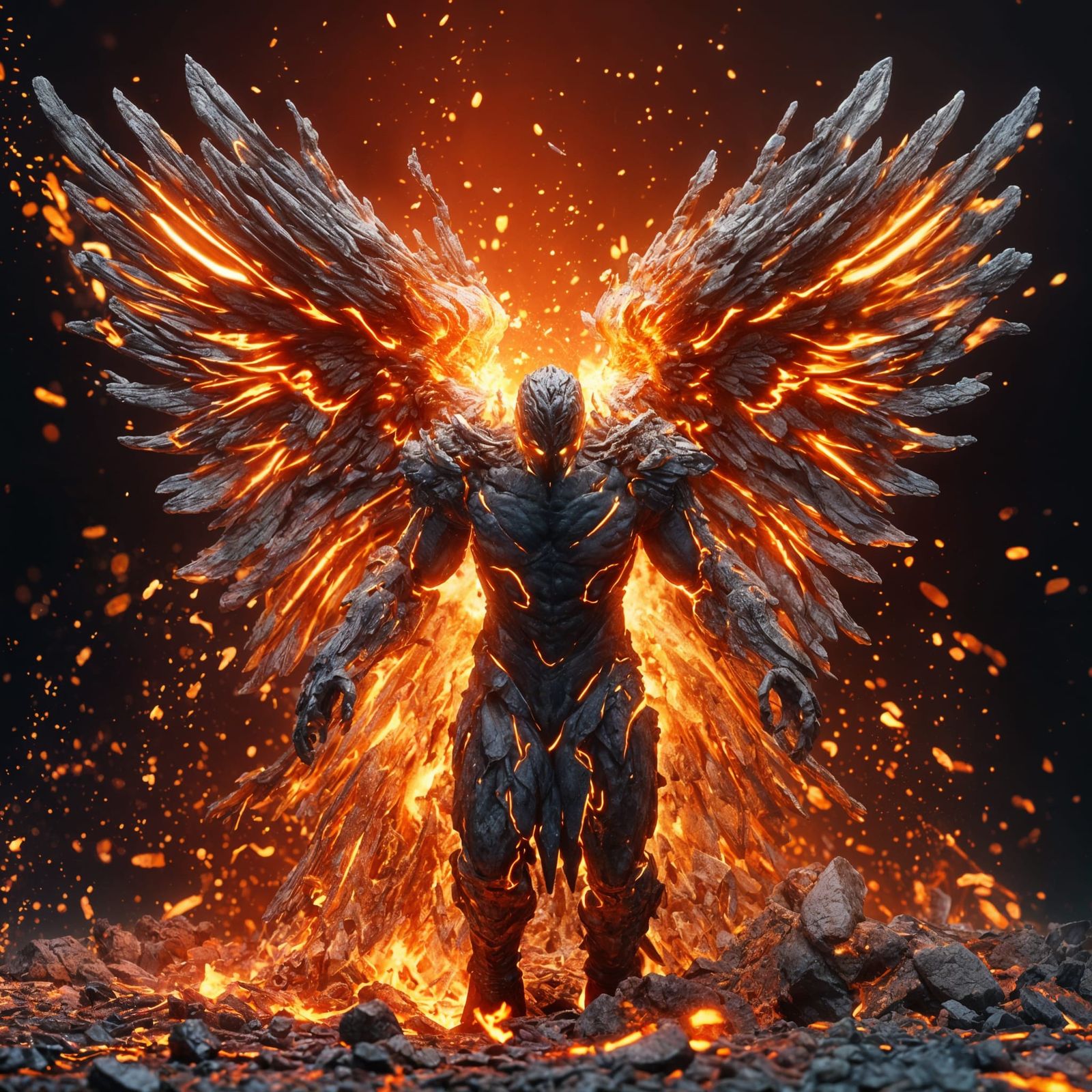 Fallen Angel molten Lava figure