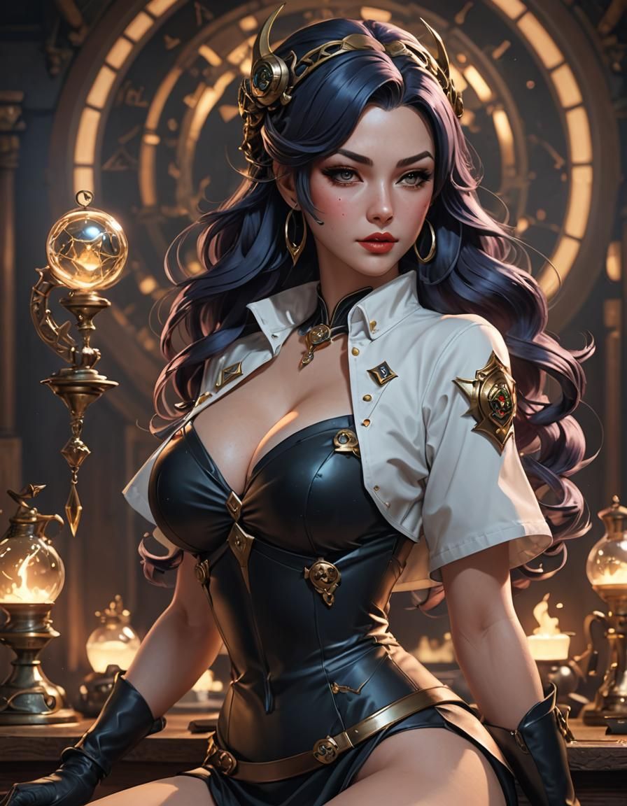 Glowing Fantasy Pin-Up Girl