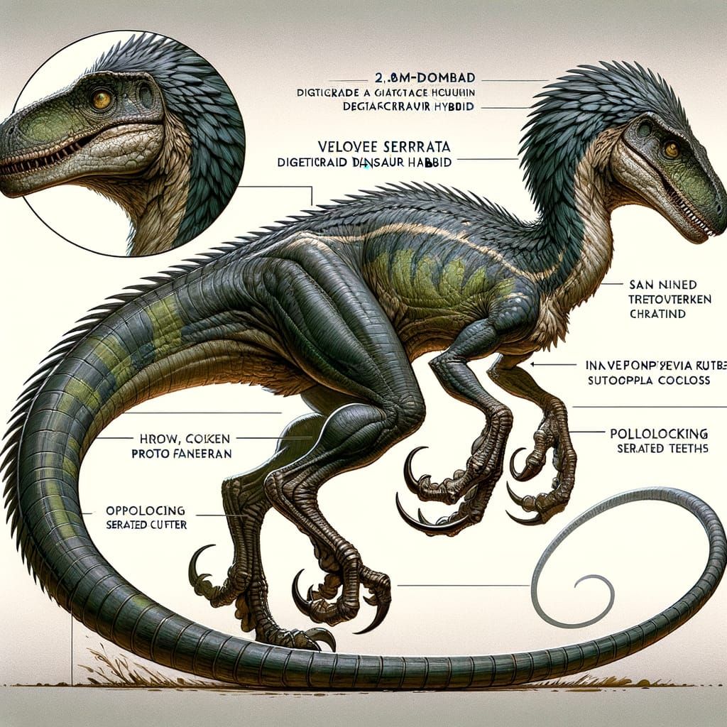Intelligent Dinosaur Hybrid Aegisraptor Fantasy Concept Art