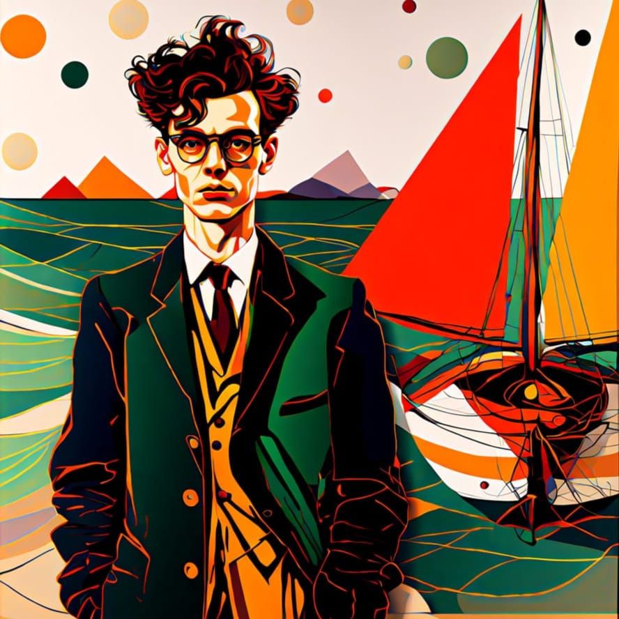 Elegant Sailorman in Dadaist Pop Art Style