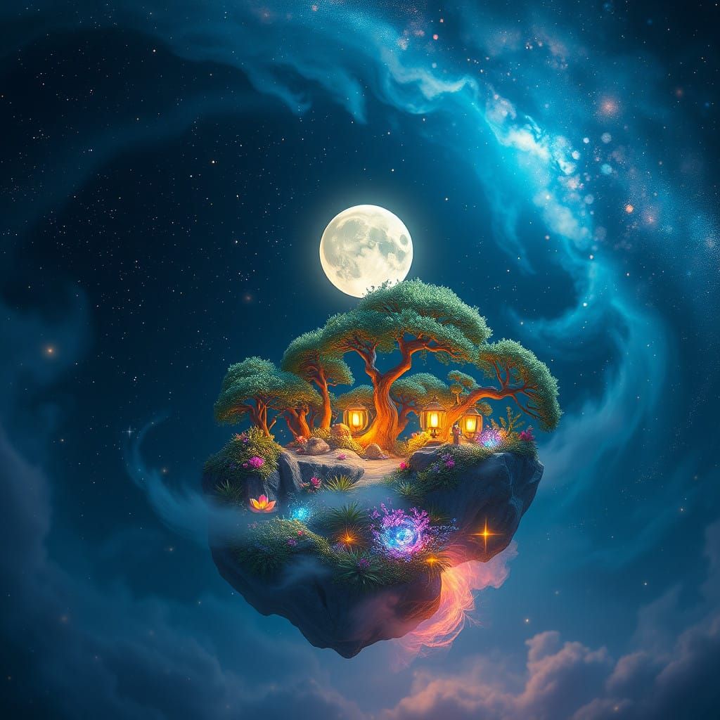 Ethereal Starlight Oasis in Celestial Dreamscape