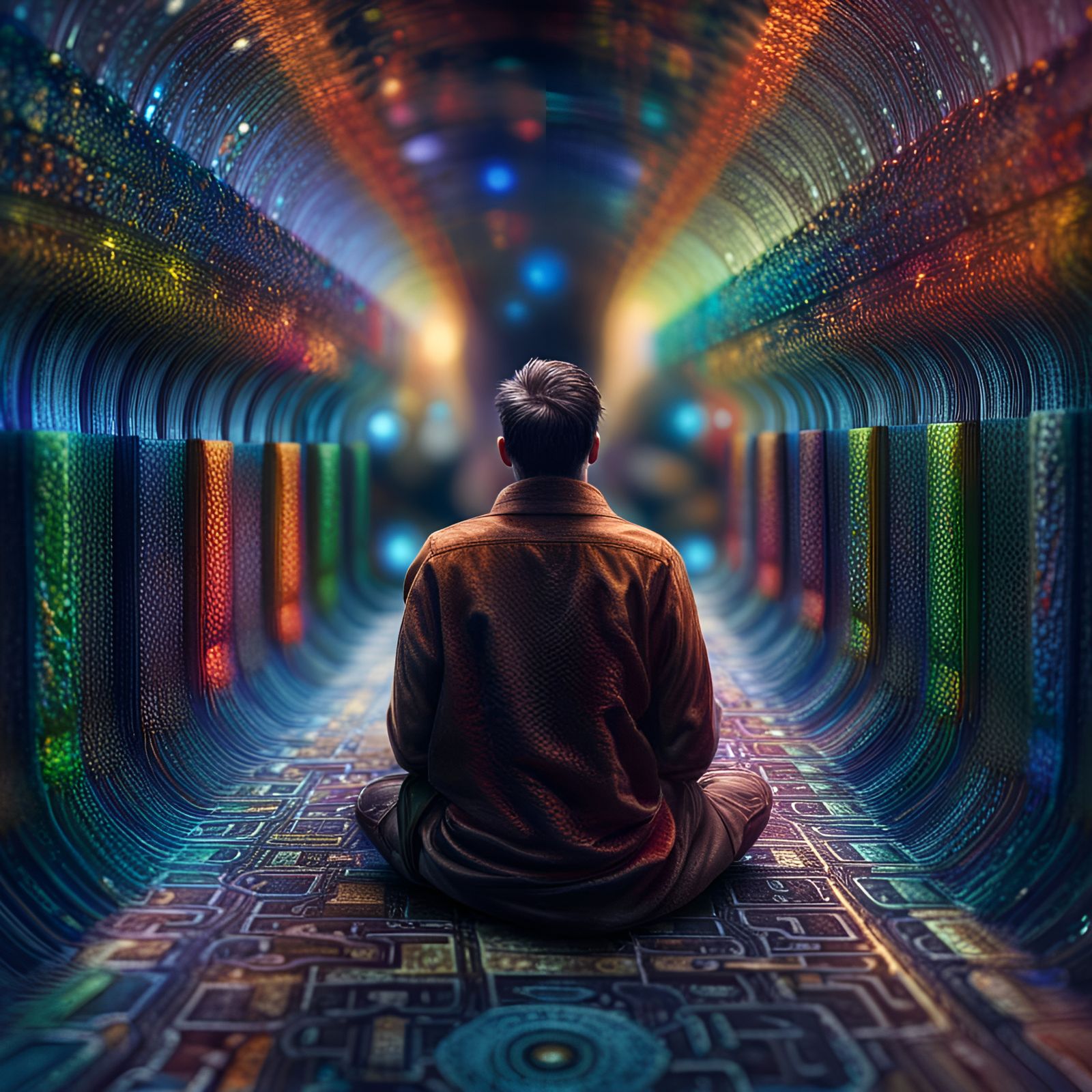 Ethereal Being Navigates the Cosmic Web in Vibrant, Hyperrea...