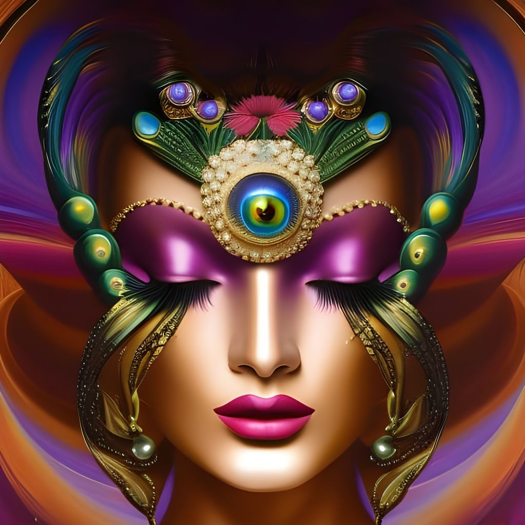 Stunning Woman in Vibrant Oil Painting Style