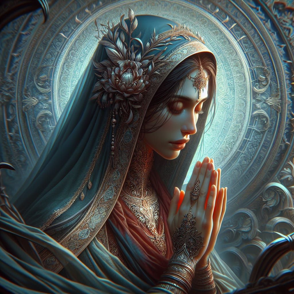 A Devout Woman in Ethereal Solitude