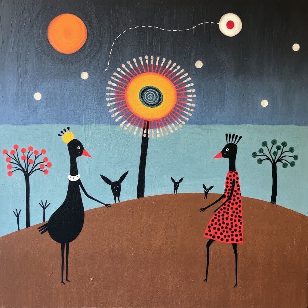 Fantasy Creature in Vibrant Ndebele Mural Style